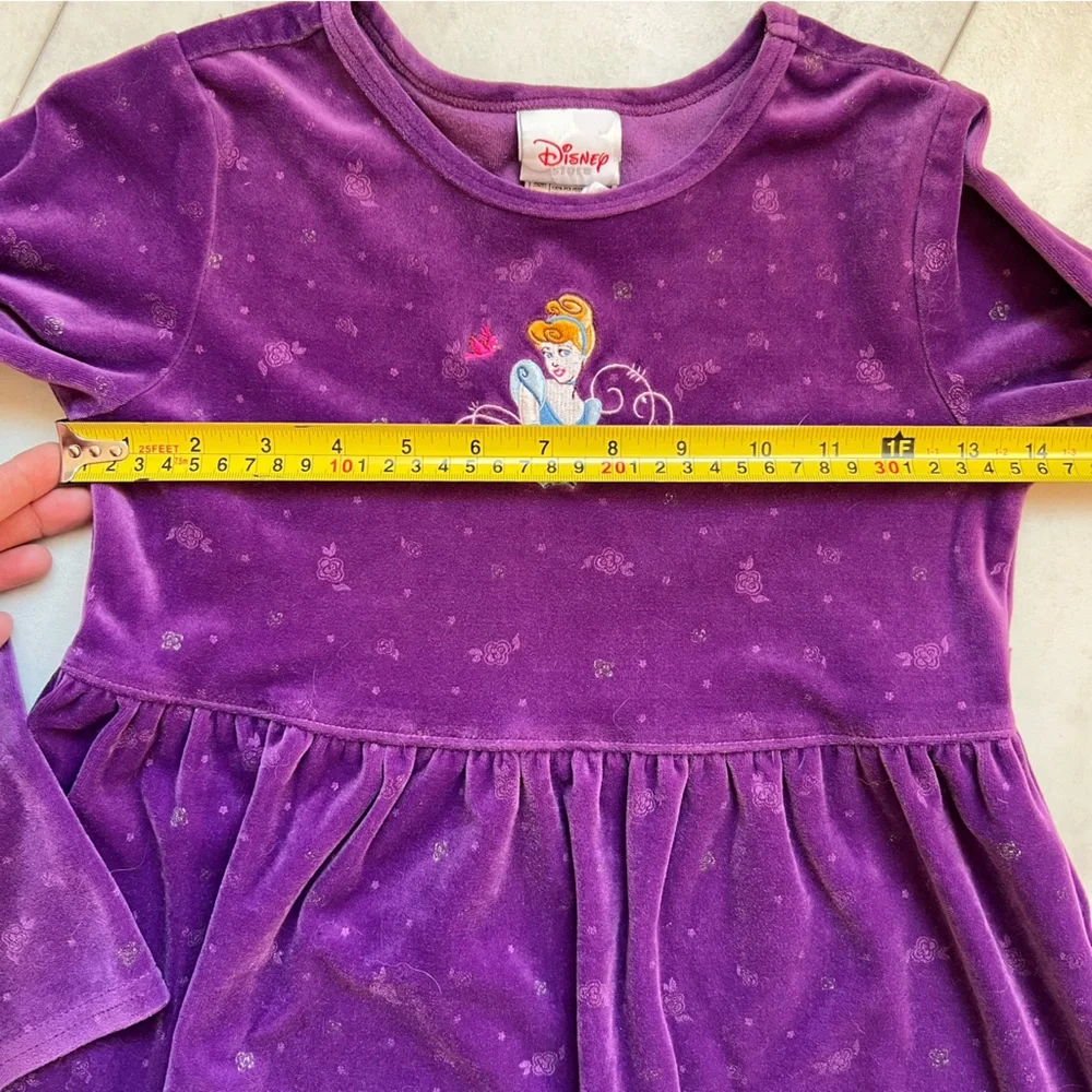 Disney vintage y2k purple Princess Velvet Dress long sleeve size‎ 7/8
